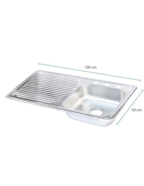 Tarja de acero inoxidable CNX con escurridor izquierdo TSEI10050 + KIT-003