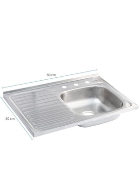 Tarja de acero inoxidable CNX con escurridor izquierdo TSEI8050S