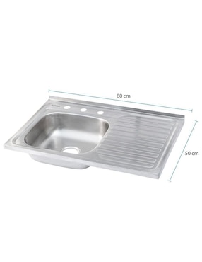 Tarja de acero inoxidable CNX con escurridor derecho TSED8050S