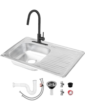 Tarja de acero inoxidable CNX con escurridor derecho TSED8050MZM8120KIT-003