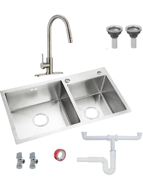 Tarja doble tina de acero inoxidable CNX TD8245-1S MZM8119 COM