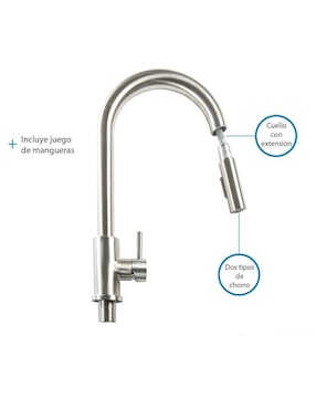 Tarja doble tina de acero inoxidable CNX TD8245-1S MZM8119 COM