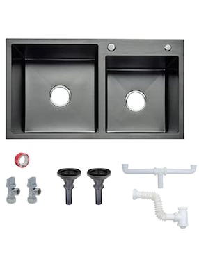 Tarja doble tina de acero inoxidable CNX TD8245-2N SADOF24BC CO