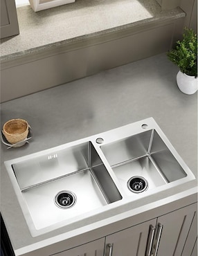 Tarja doble tina de acero inoxidable CNX TD8245-1S SADOF24BC CO