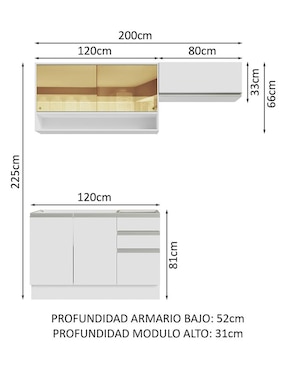 Cocina integral Madesa Glamy