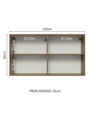 Gabinete superior armable Glamy Madesa de MDP