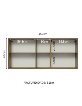 Gabinete superior armable Glamy Madesa de MDP