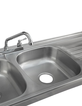 Tarja de acero inoxidable Mindejal con escurridor derecho