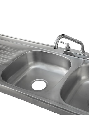 Tarja de acero inoxidable Mindejal con escurridor izquierdo