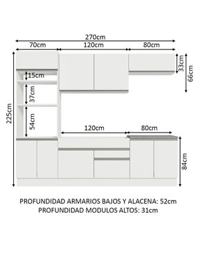 Cocina integral Madesa Glamy