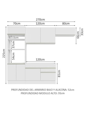 Cocina integral Madesa Glamy