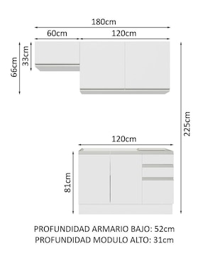 Cocina integral Madesa Glamy