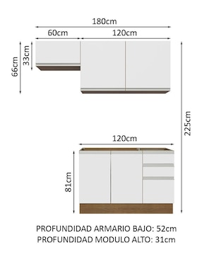 Cocina integral Madesa Glamy