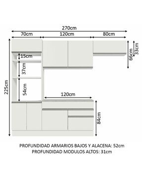 Cocina integral Madesa Glamy