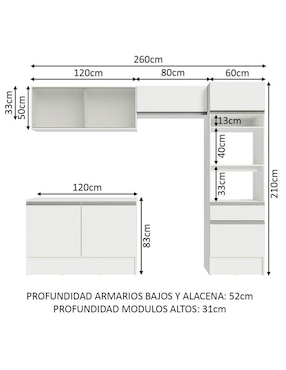 Cocina integral Madesa Topazio