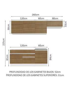 Cocina integral Madesa Glamy