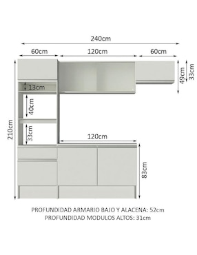 Cocina integral Madesa Topazio