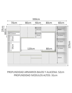 Cocina integral Madesa Glamy