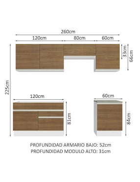 Cocina integral Madesa Glamy