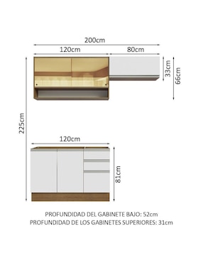 Cocina integral Madesa Glamy
