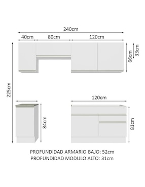 Cocina integral Madesa Glamy