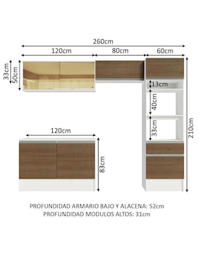 Cocina integral Madesa Diamante