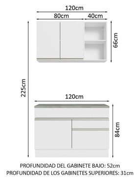 Cocina integral Madesa Glamy