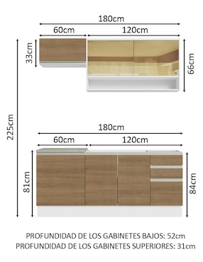 Cocina integral Madesa Glamy