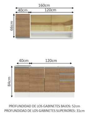Cocina integral Madesa Glamy