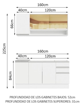 Cocina integral Madesa Glamy