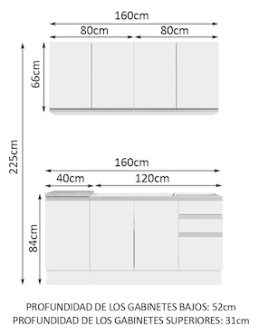 Cocina integral Madesa Glamy