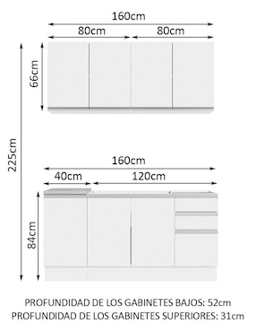 Cocina integral Madesa Glamy