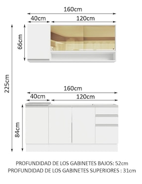 Cocina integral Madesa Glamy