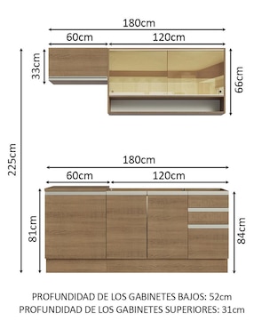 Cocina integral Madesa Glamy