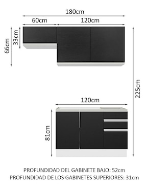 Cocina integral Madesa Glamy