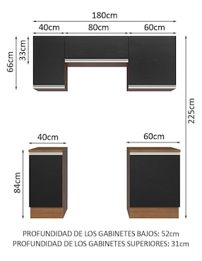 Cocina integral Madesa Glamy