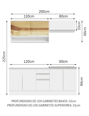 Cocina integral Madesa Glamy