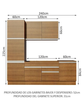 Cocina integral Madesa Bari Glamy