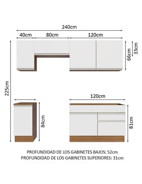 Cocina integral Madesa Glamy