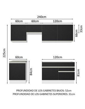 Cocina integral Madesa Glamy