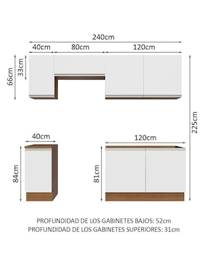 Cocina integral Madesa Glamy