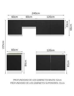 Cocina integral Madesa Glamy