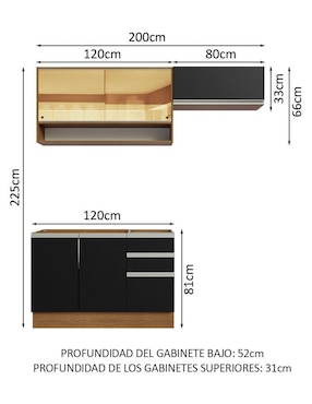 Cocina integral Madesa Glamy