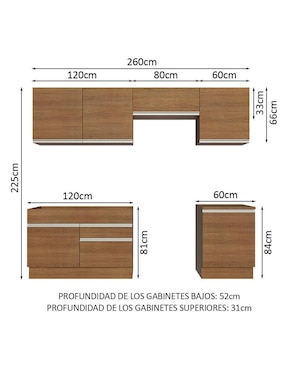 Cocina integral Madesa Glamy