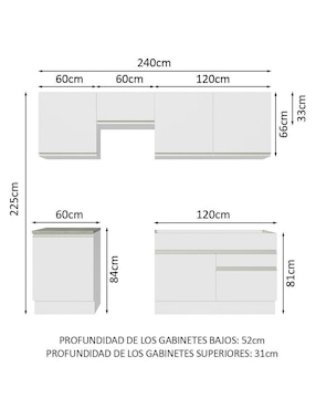 Cocina integral Madesa Glamy