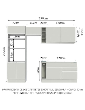 Cocina integral Madesa Jade Glamy