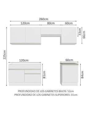 Cocina integral Madesa Glamy