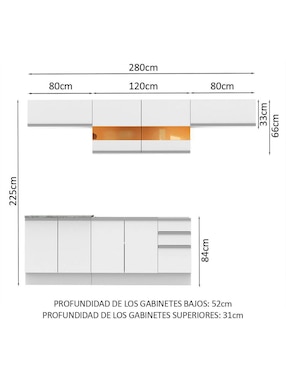 Cocina integral Madesa Mariana Glamy