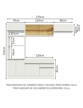 Cocina integral Madesa Glamy