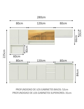 Cocina integral Madesa Genova Glamy
